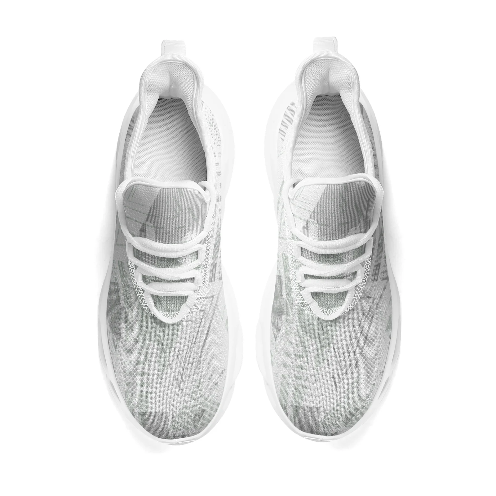 Custom Shoes Boy's Casual Sneakers Geometric Patterns Lightweight Walking Running Shoes Mesh Lace Up Footwear EUR36-48