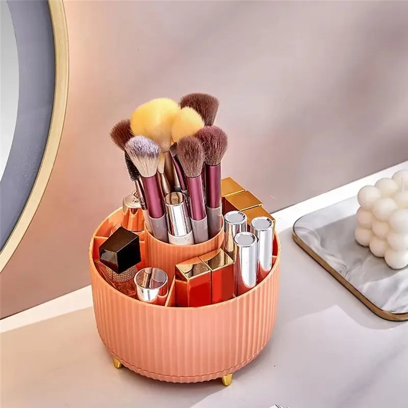 BHBD-Rotating Makeup Brush Holder Desktop Cosmetic Organizer Rotating Desktop Storage Box Portable Lipstick Eyeliner Holder