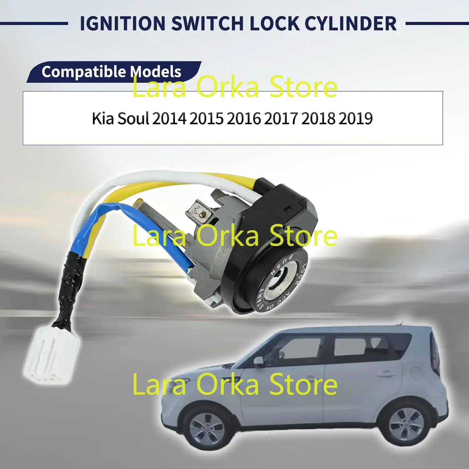Cilindro di blocco interruttore di accensione illuminato con 2 tasti compatibile con Kia Soul 2014 2015 2016 2017 2018 2019 sostituire 81450-34190