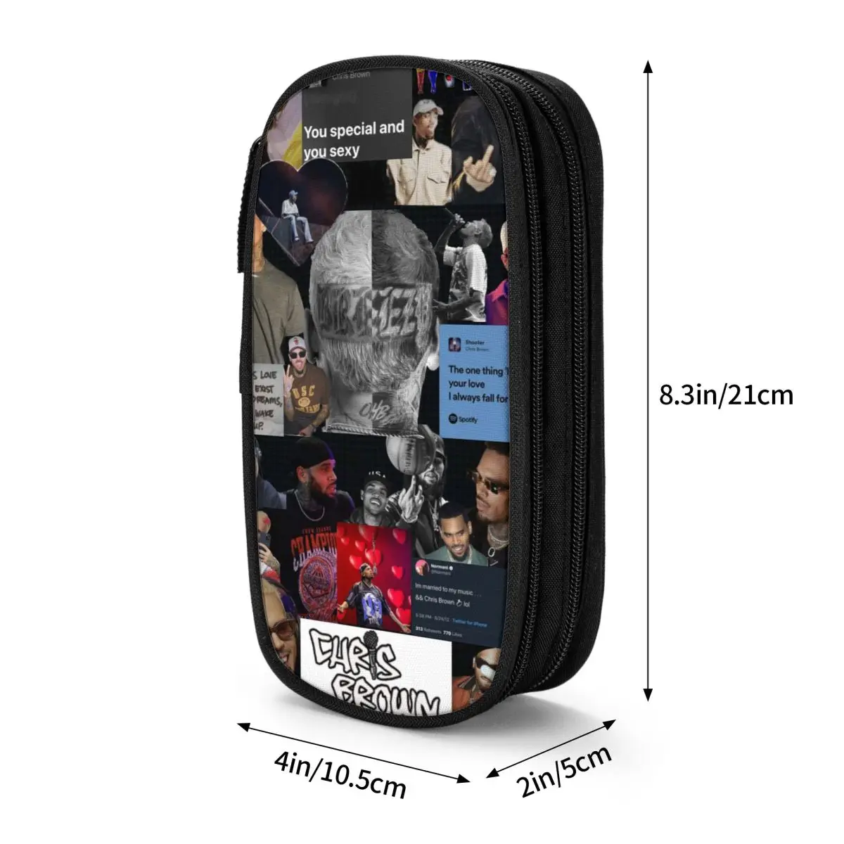 كريس براون بريزي باول XX جولة 2025 مقلمة أكياس القلم طالب تخزين كبير الطلاب الهدايا المدرسية مقلمة #3