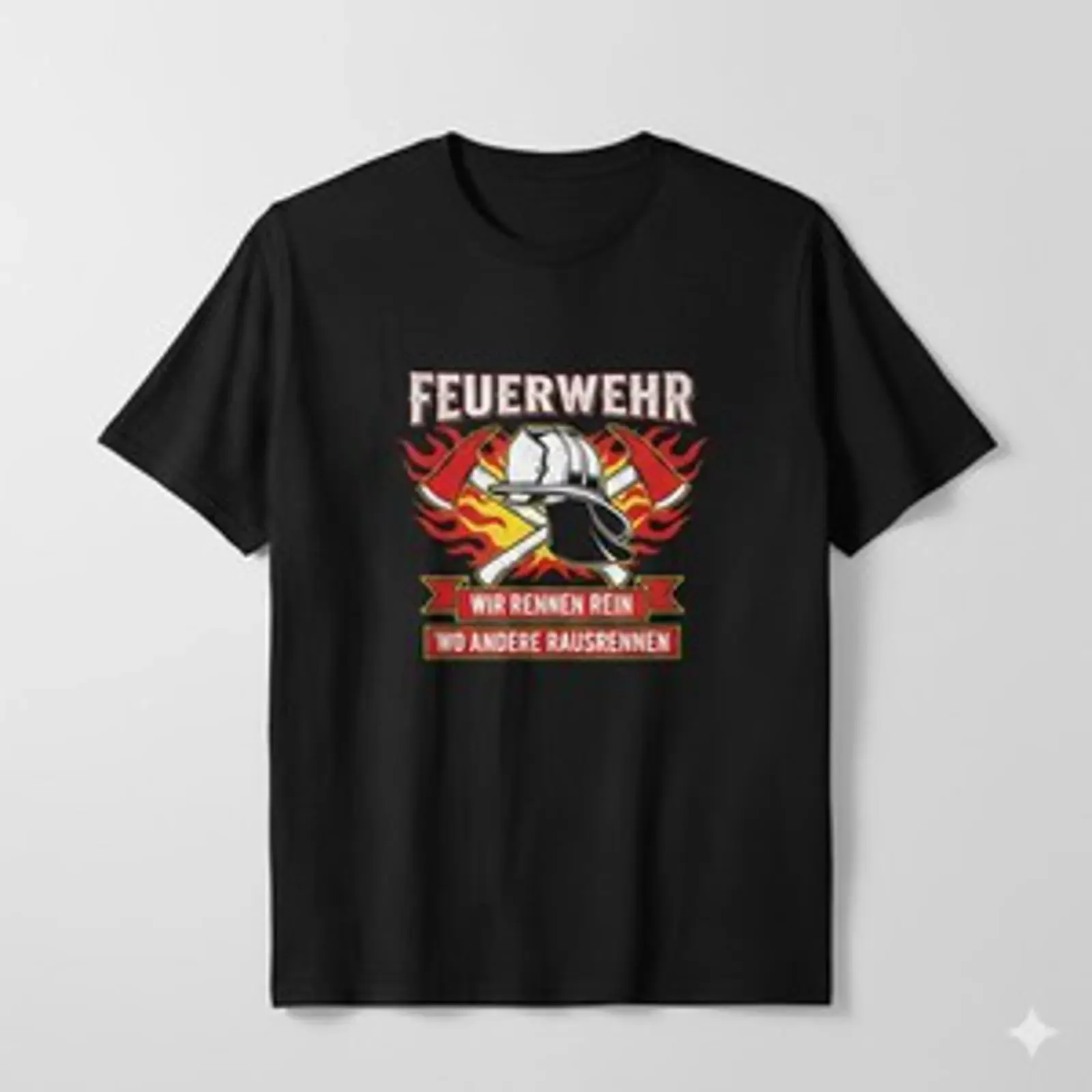 Camiseta para hombre con diseño de bombero, con la frase 'Wir rennen rein Retter', regalo para bombero, estilo vintage, lavada, elegante, versátil, ligeramente masculina.