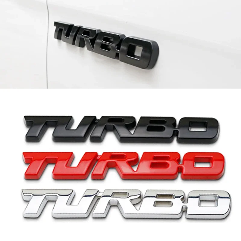 

TURBO 3D Alloy Metal Letter Car Sticker Car Motorcycle Emblem Badge Sticker Decal Decor Car Body Rear Tailgate 3D Car Stickers