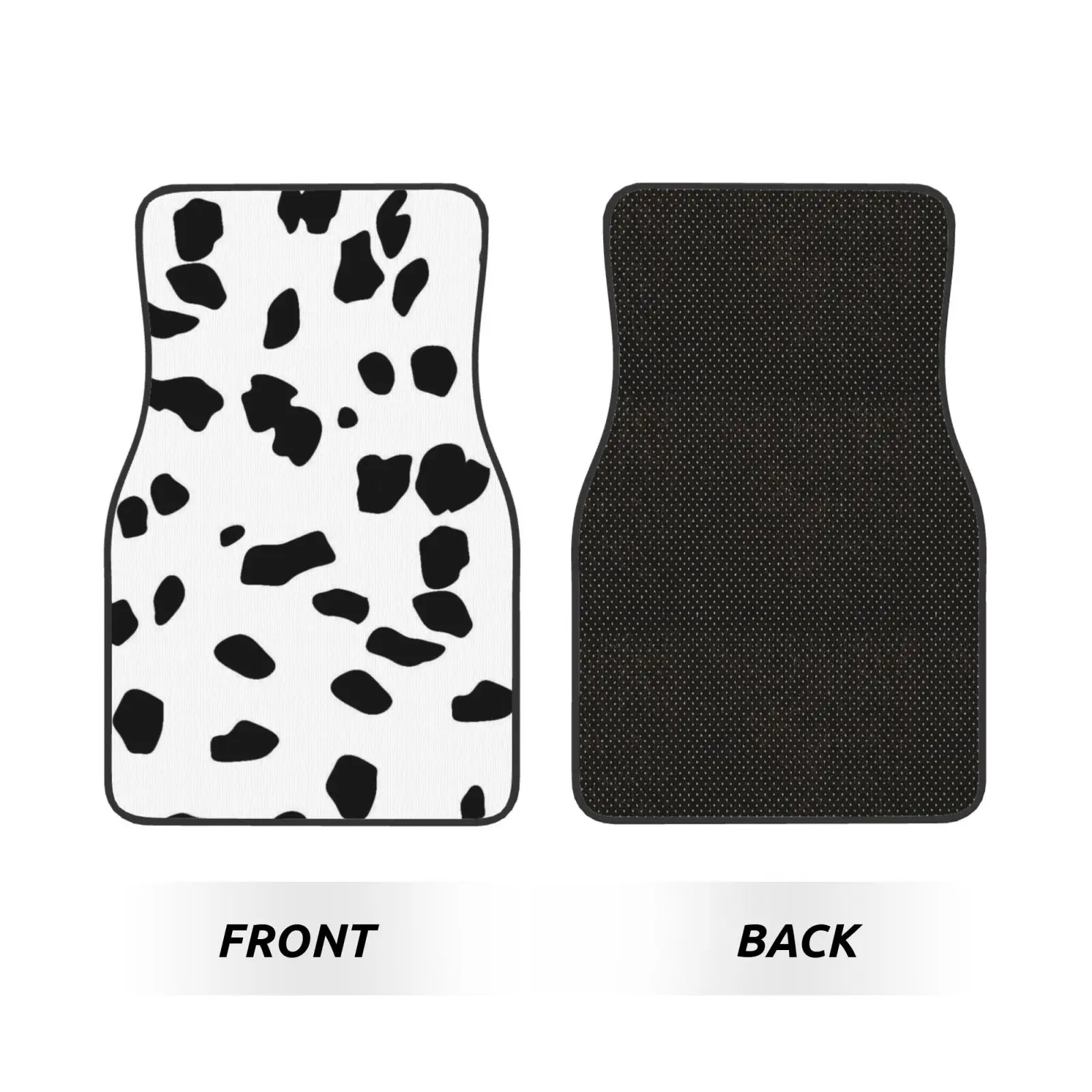 Animal Black and White Cow Spotted Printed Car Mats Are Suitable for All Car Mats and Accessories