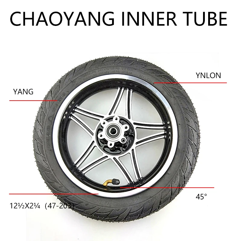 12 1/2 X 2 1/4 62-203 wheels 12.5 inch tire + alloy rims fits Many Gas Electric Scooters and e-Bike ,Folding electric bicycle