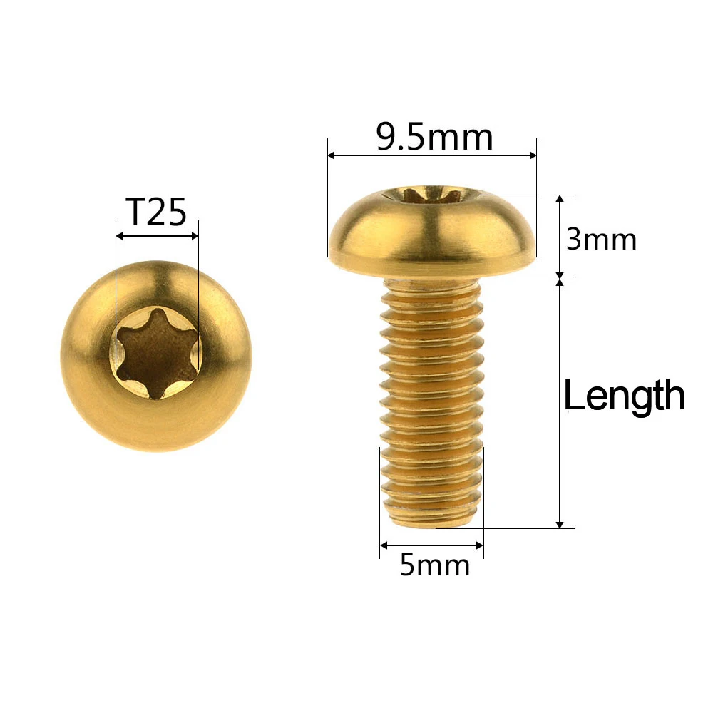 12 Viti Titanio Torx M5x10 Per Rotore Disco Bici: Leggere E Forti (Grado 5)