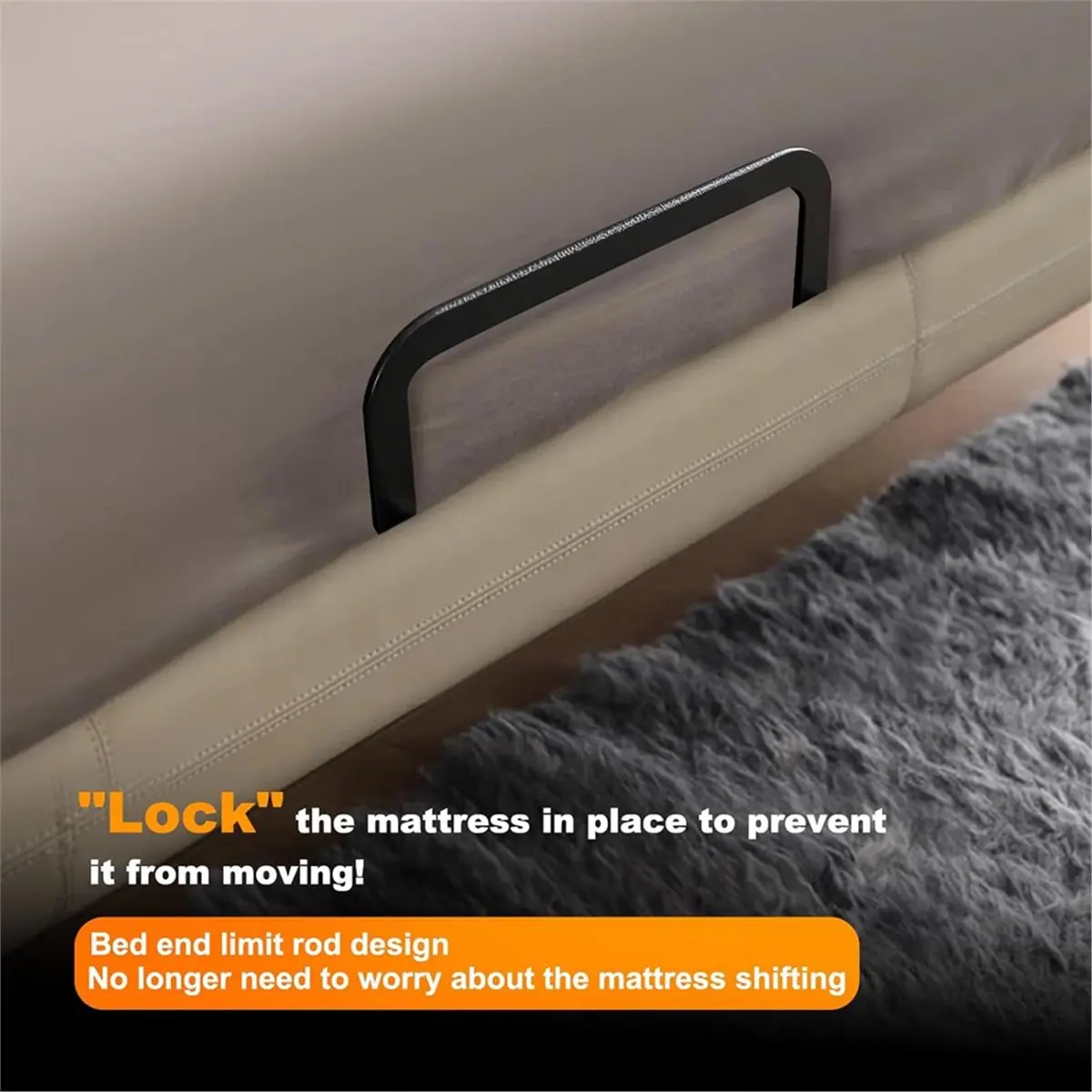 a10r-4個入りメタルマットレススライドストッパー、マットレスリテーナーバー、滑り止めマットレスホルダー、寝室のベッドフレーム用グリッパー