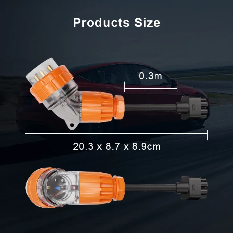 Lonlink 5-pinowy adapter Ładowarka Ev Złącze przedłużacza Tesla z wtyczką 32A 5P+N+E Australijska wodoodporna wtyczka kolankowa zasilania