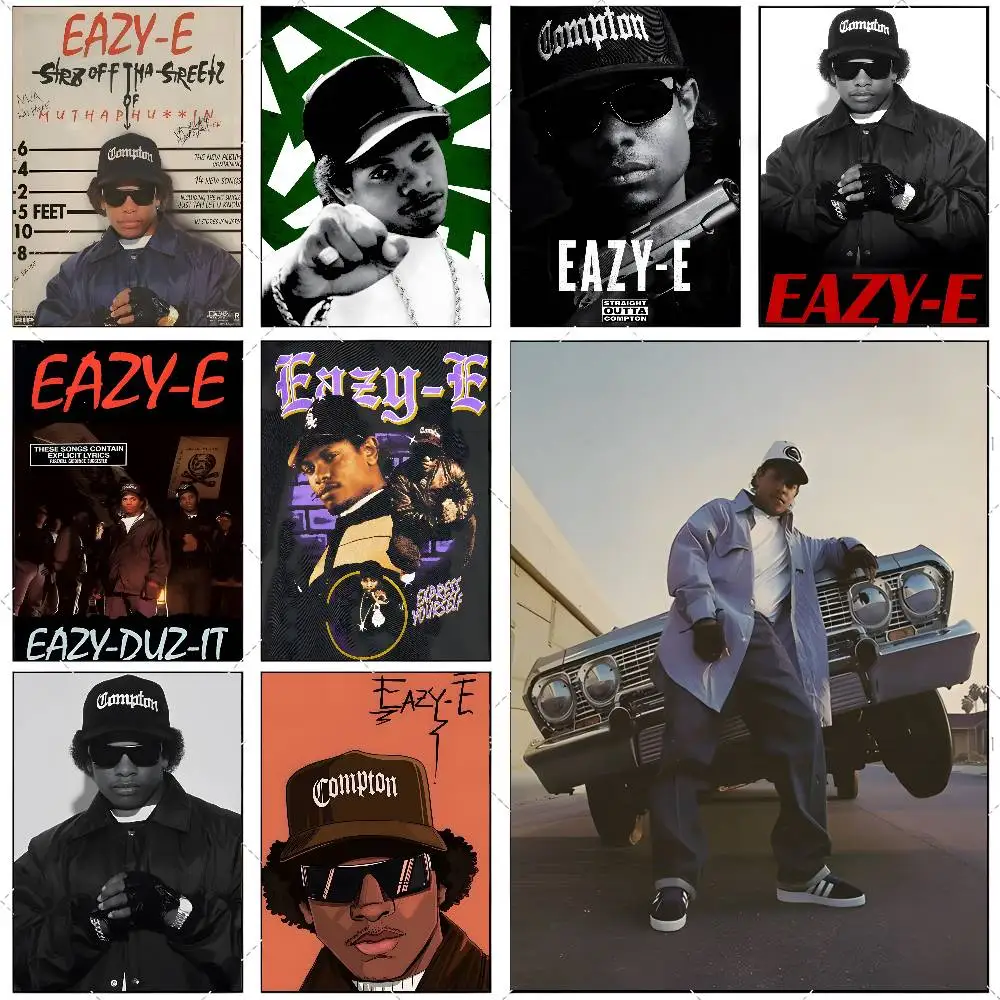 1 peça hip hop rapper e-eazy e poster adesivo de arte de alta definição autoadesivo à prova d'água decoração de casa para sala de estar