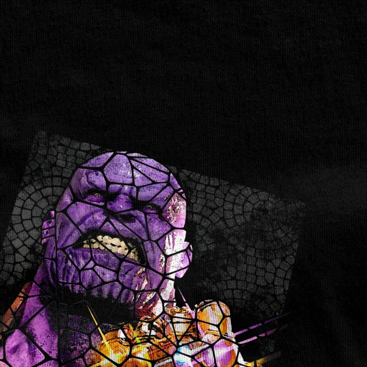 Men Infinity War Thanos Stained Glass T-Shirts Cotton Top Tees Summer Y2K Retro Short Sleeve T-Shirt