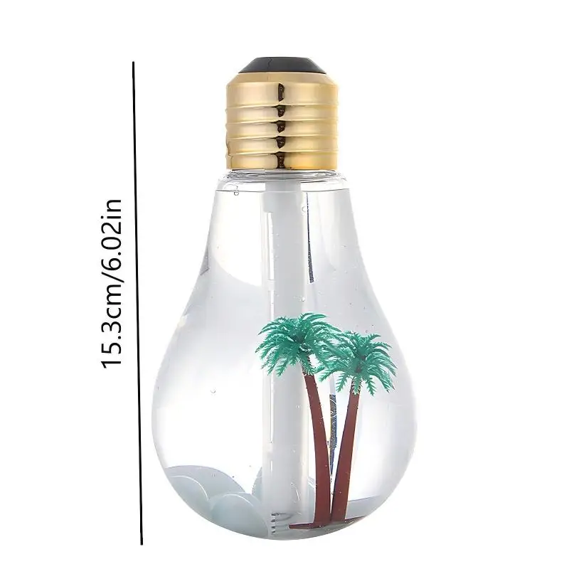 USB Bulb Humidifier - Mini Quiet Humidifier with Colorful Night Light | Micro Landscape Desktop Decoration for Bedroom/Home