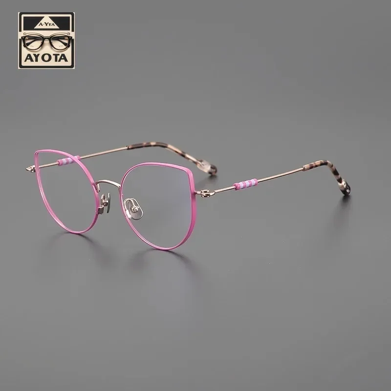 Niche Fashion Cat-eye Glasses Frame Women Personality Retro Ultralight Pure Titanium Optical Reading Men's Prescription Eyewear