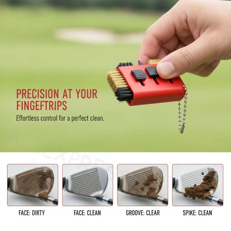 [M] 3 In 1 Golf Club Cleaning Brush Portable Groove Cleaner For Wedge Putter Golf Training Accessories ToolAuto Parts 112 Store