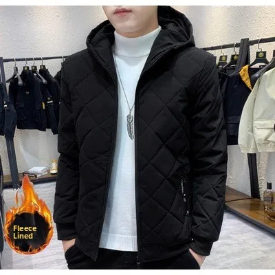 

Men's Faionable ort Cotton Jaet 2025 Winter Warm Fce Lined Casual Sle Korean Version Home Comfortable Coat