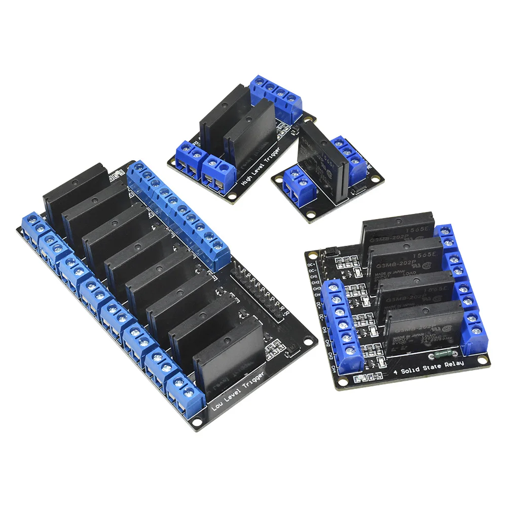 5V 1 2 4 8 Channel SSR G3MB-202P Solid State Relay Module 240V 2A Output with Resistive Fuse Diy Kit For ARDUINO