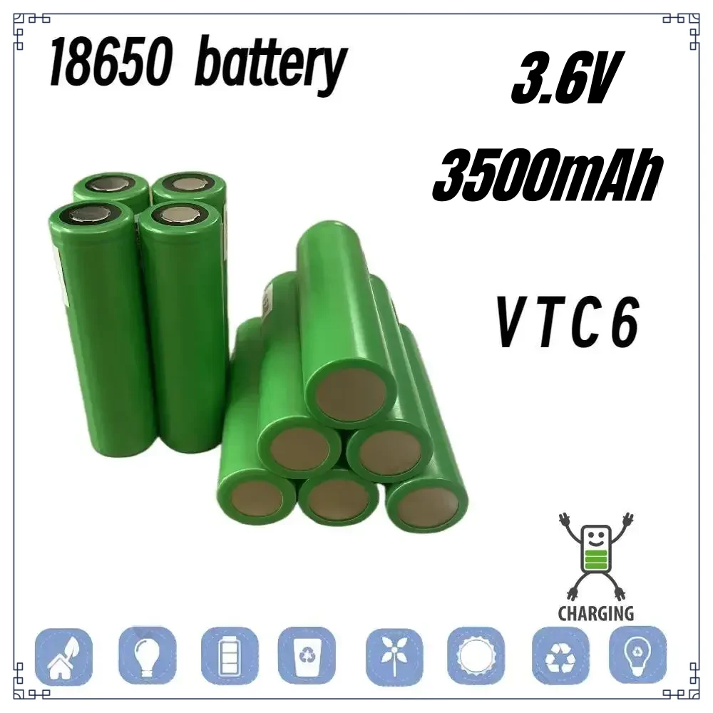 18650 3.6V battery VTC6 3500Mah 30A Ampere for electric vehicles, power tools+Charger