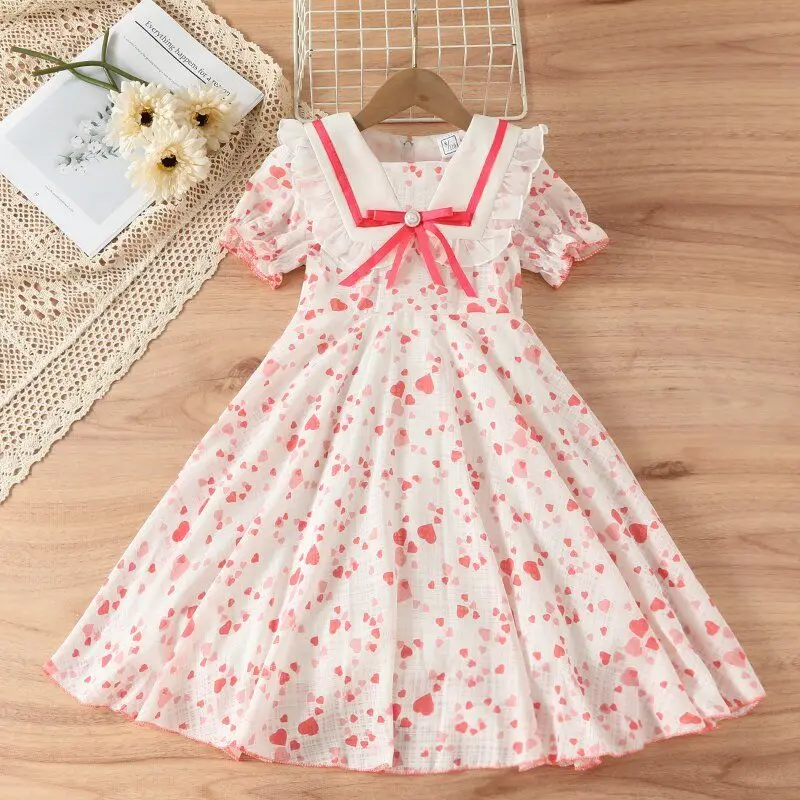 

Floral Pattern Girls Summer Dress Chinese Style Party Dress for Kids Ages 6-12 Summer Clothing for Girls