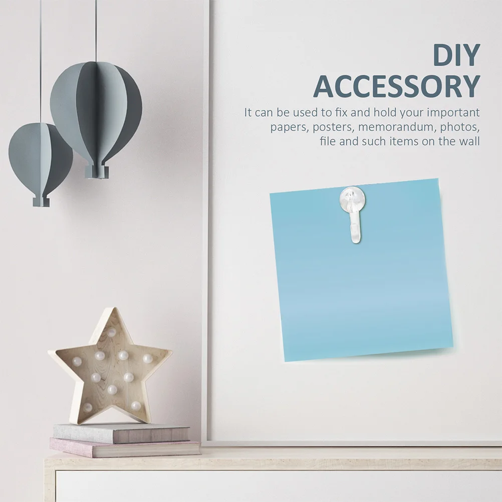 

Large Transparent Push Pins Hanger Thumbtacks Wall Decor Photo Fixer Drawing Pins Office Home Decoration Memos Files Notes
