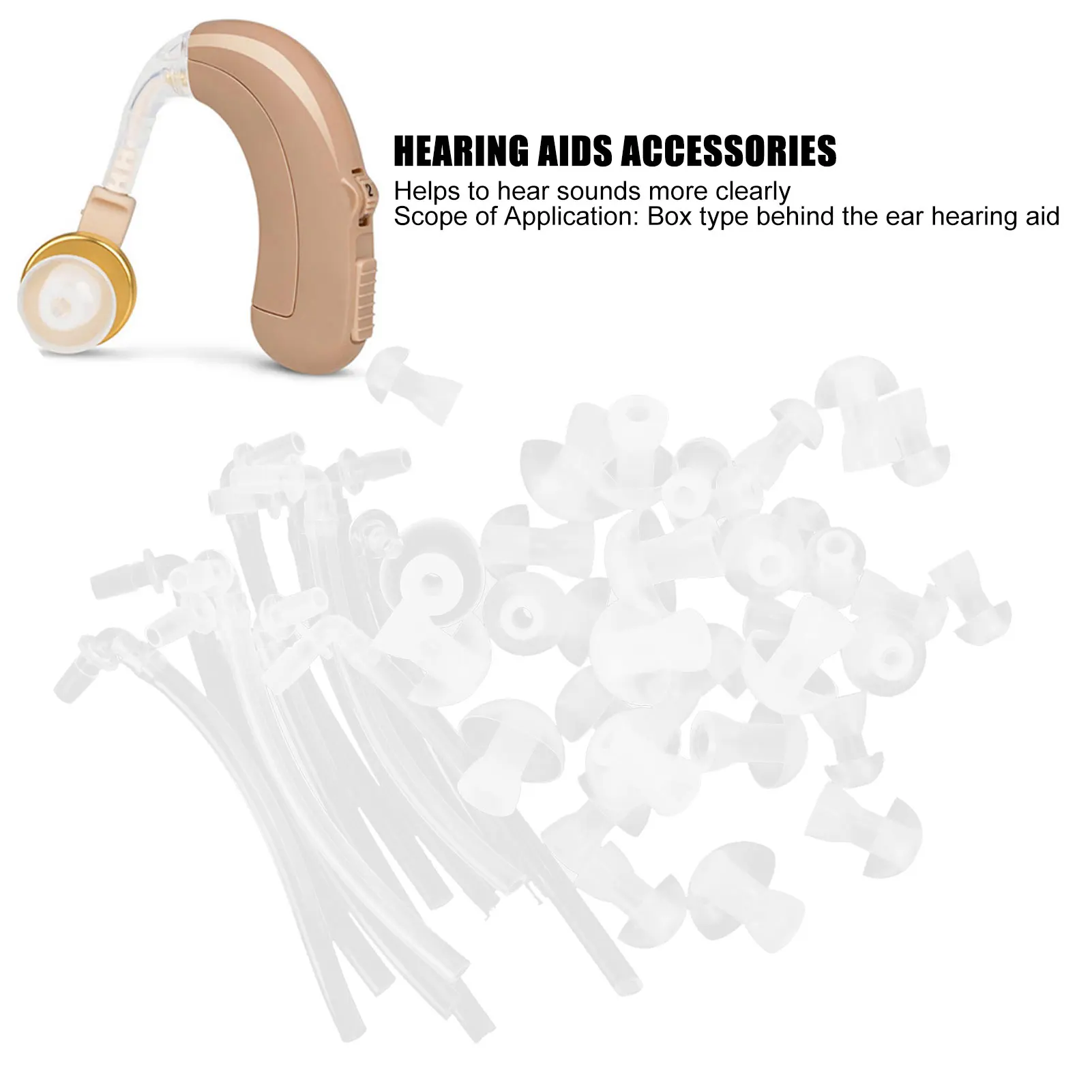 Hearing Aid Earplug Ear Plugs Eartips Domes with Sound Tube Hearing Aids Accessories Eartips Domes with Sound Tube
