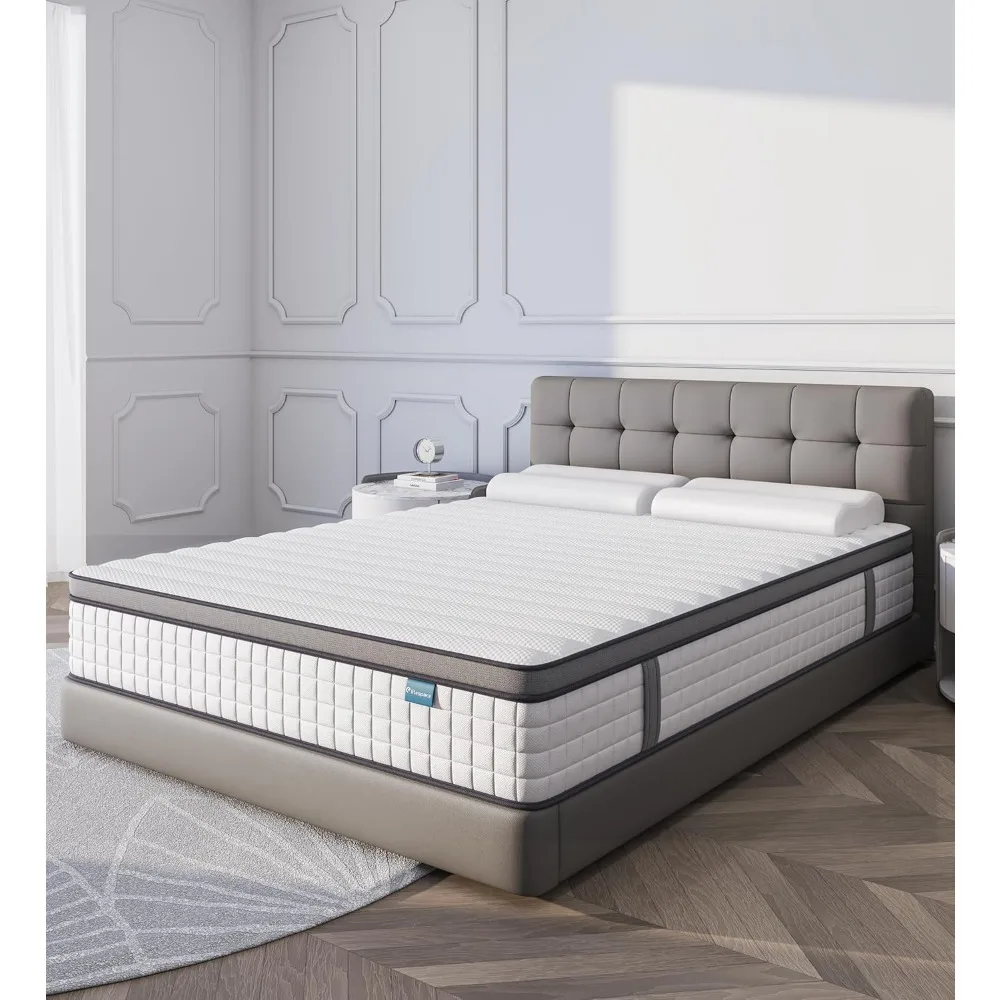 Queen Mattresses,10 Inch Queen Mattress in a Box,Foam Hybrid Queen Mattress,Breathable Comfort Soft Mattress Pressure Relief.