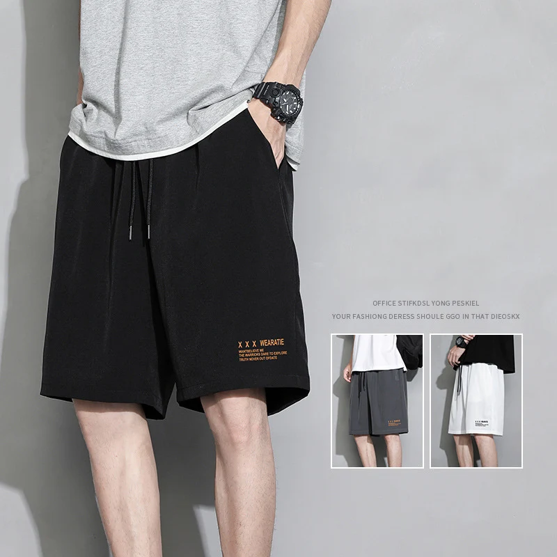 

Mens Beach Shorts for Men Quick Drying Shorts Summer Thin Ice Silk Casual Vacation Short Pants Loose Surf Swim Trunks