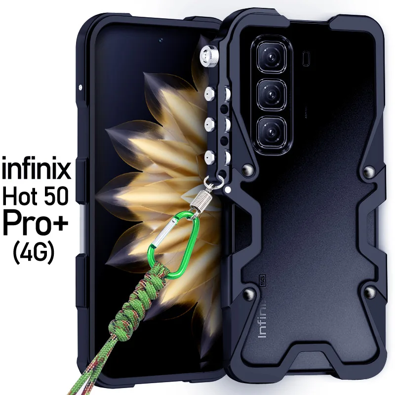 High quality high-end Aluminum alloy hollow heat dissipation back cover For Infinix Hot 50 Pro Plus Fall prevention Phone Cover