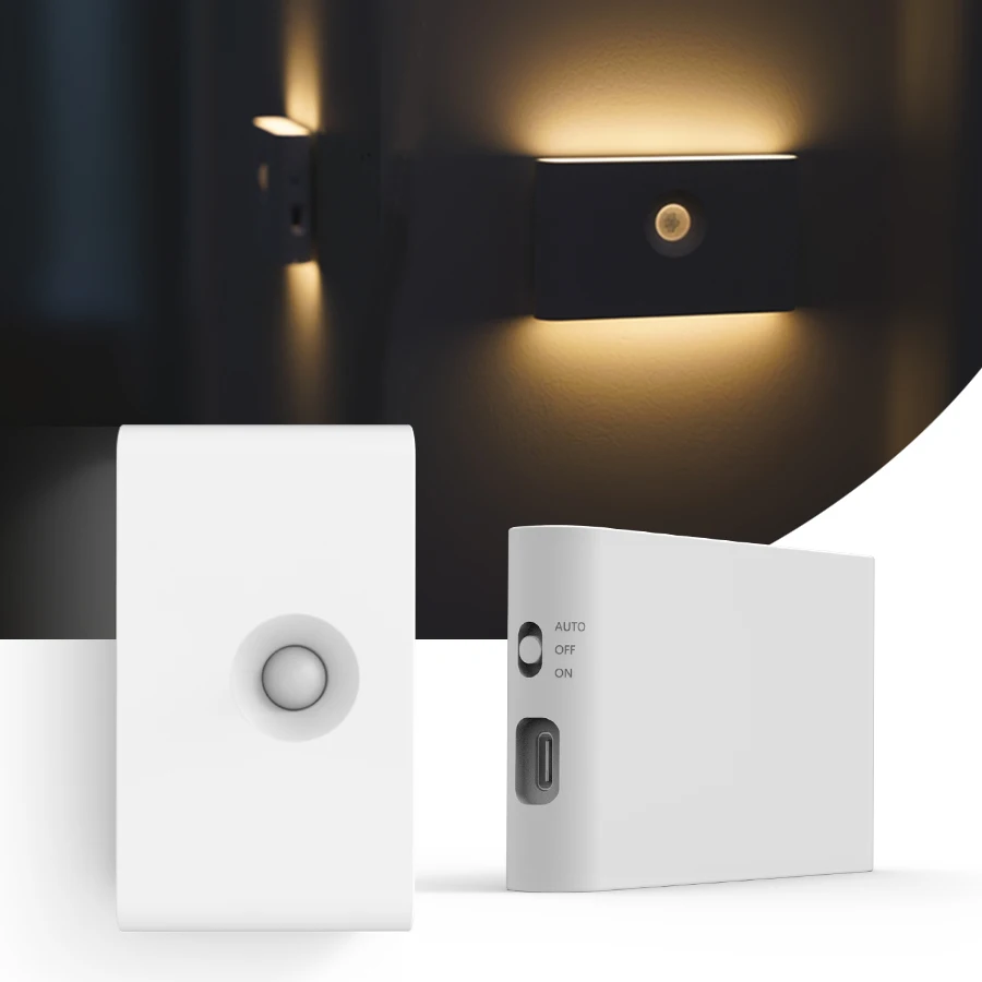 Motion Sensor Night Light USB Rechargeable Powered LED Closet Lights Wireless Magnetic Cabinet Lamp For Bedroom Kitchen Stair