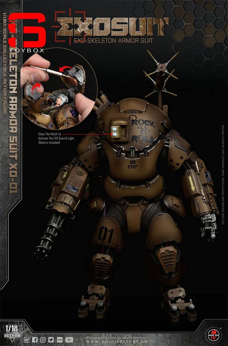 SoldierStory SSE001 1/18 EXO-Skeleton Armor Suit XO-01 Action Figure Model 3,75-inch Collectible Soldier Action Figure