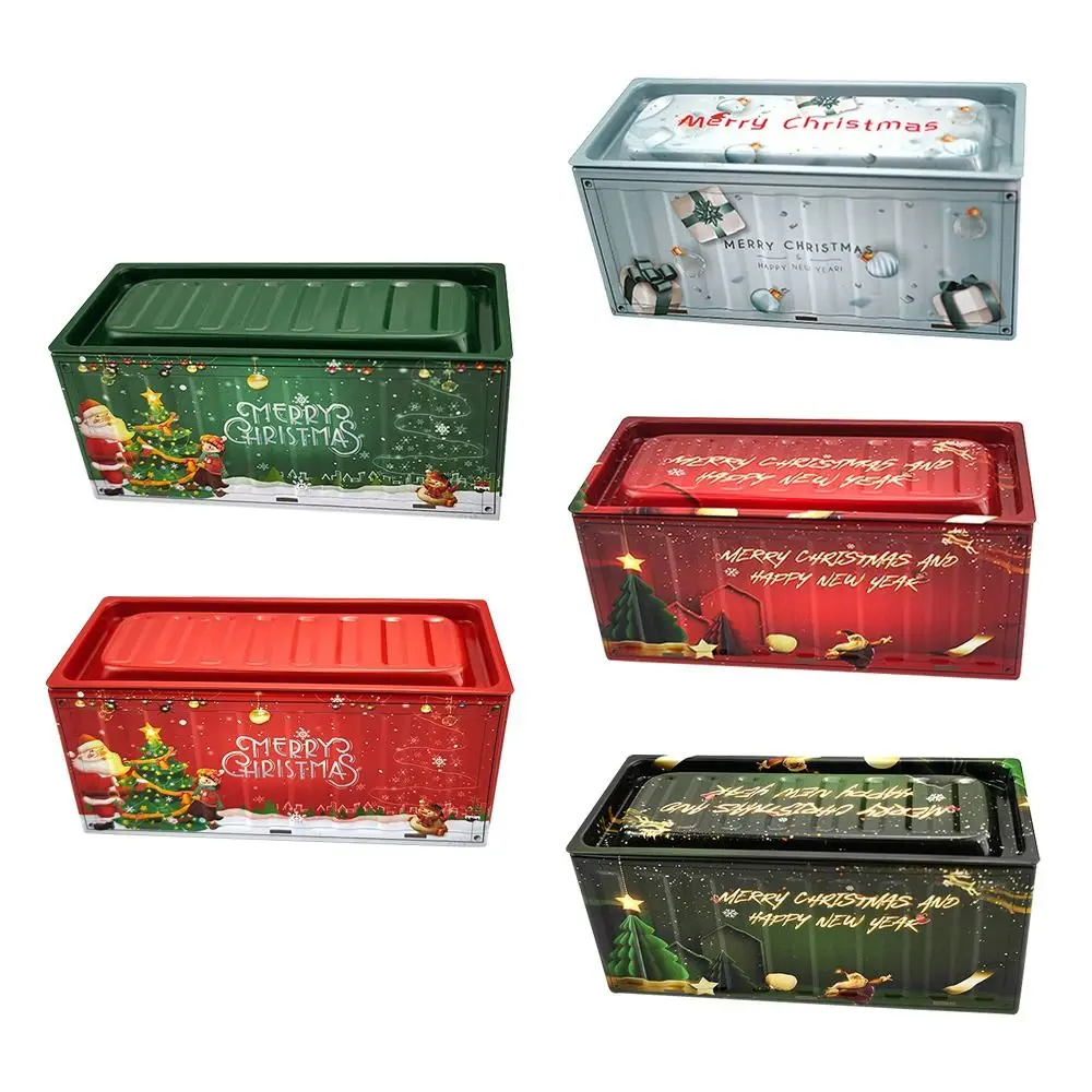 Creative Durable Tin Christmas Box Rust Proof Vintage Style Tin Container Mini Size Simulation Design Iron Box Christmas