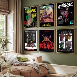 Gorillaz Hip Pop Whitepaper Poster HD Quality Poster Wall Art Painting Study Room Wall Decor