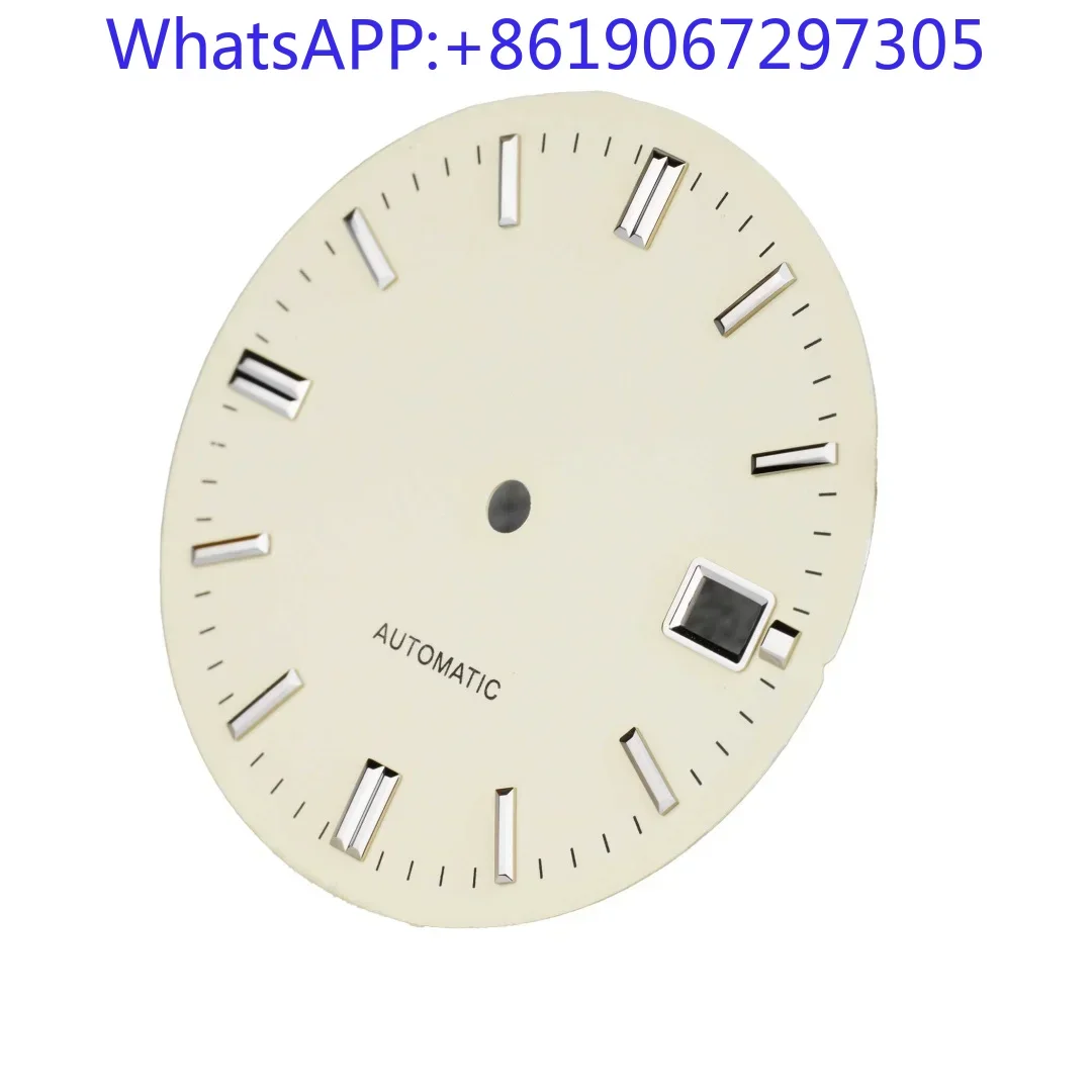 2025 Beige Matte Sunburst Sports Diving Watch Dial Suitable for GMT NH35/34 Automatic Movement Silver Marker NH35 Case Mod Parts