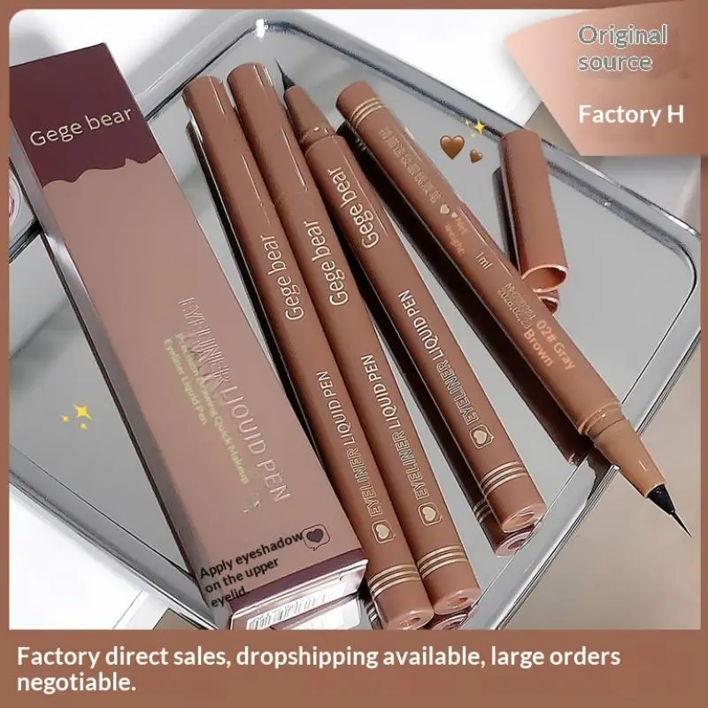 Gege beer vloeibare eyeliner pen waterdicht blijvend liggend zijderups eyeliner potlood veegvast snel en soepel drogen ogen make-up