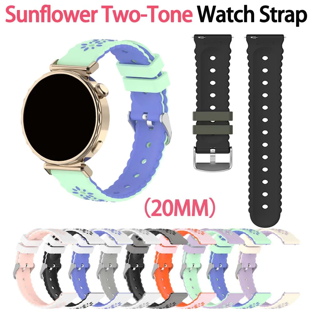 Correa de silicona colorida de 20mm para reloj Garmin Forerunner 55 165 245 645 Music/Vivoactive 6 5 3/Venu SQ 2/Approach S50 S44