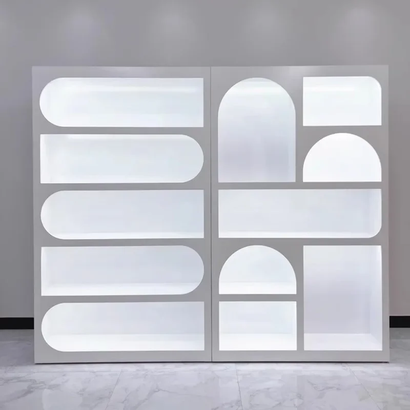 

Modern Minimalist Cosmetics Display Cabinet Nordic Creative Beauty Salon High-end Display Rack Nail Salon Makeup Cabinet FYMC
