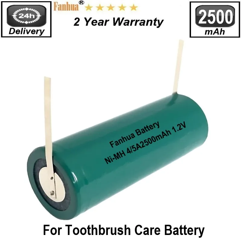 FDK OEM 1.2V NiMH 2500MAh Pin Thay Thế Braun Oral-B Chăm Sóc Chuyên Nghiệp Bàn Chải Đánh Răng Hẹp Tab, (42L X 17 D Mm)