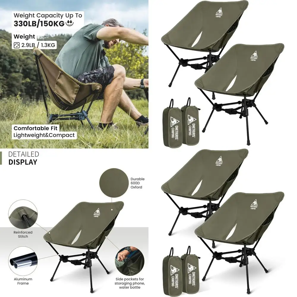 

Компактный легкий складной стул для кемпинга и пешего туризма, грузоподъемность 330 фунтов, портативный рюкзак