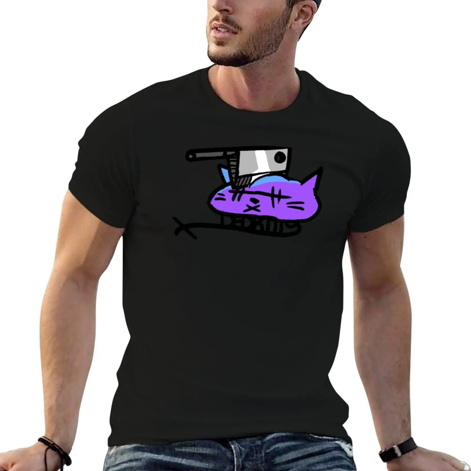 hatchet kitten shirt T-Shirt Heavy Duty Casual Work Tee