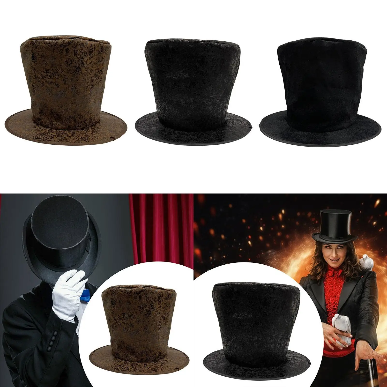 Magician Hat Versatile Steampunk Stage Performance Classic Extra Tall Top Hat