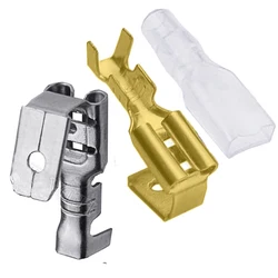 6,3mm 4,8mm Anti-zurück Strap Self-locking Stecker Frühjahr Kalt Gepresst Terminal Block Draht Kupfer joint DJ6212-4,8 B DJ6212-6,3 B