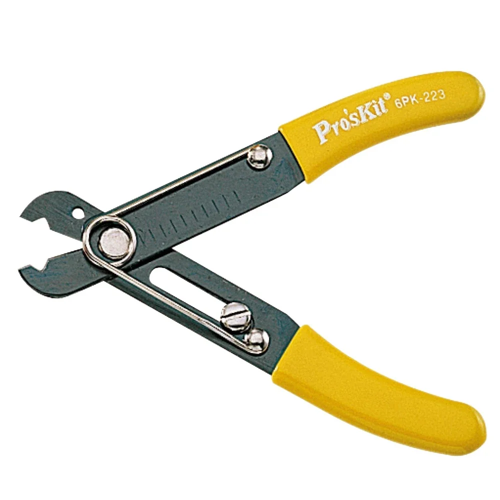 Pro'skit 6PK-223 Adjustable Wire Stripping Pliers Decrustation Pliers Cable Stripper Tool (0.5~4.0mm)With Cut Function Tool