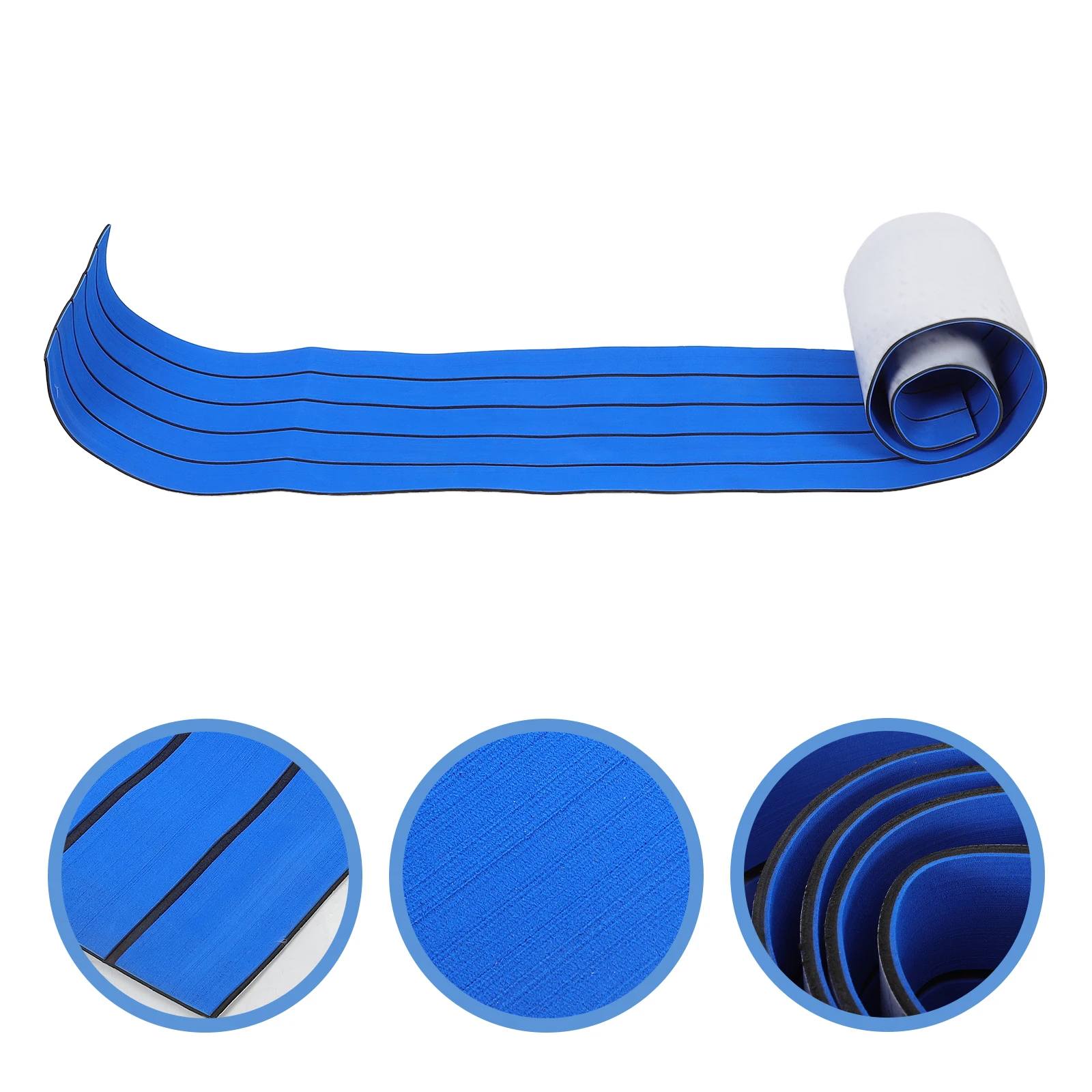 

Non-slip EVA Deck Flooring 230CMx30CMx0.6CM Blue Black Marine Carpet for Boat Yacht RV Stain Resistant Easy Maintain
