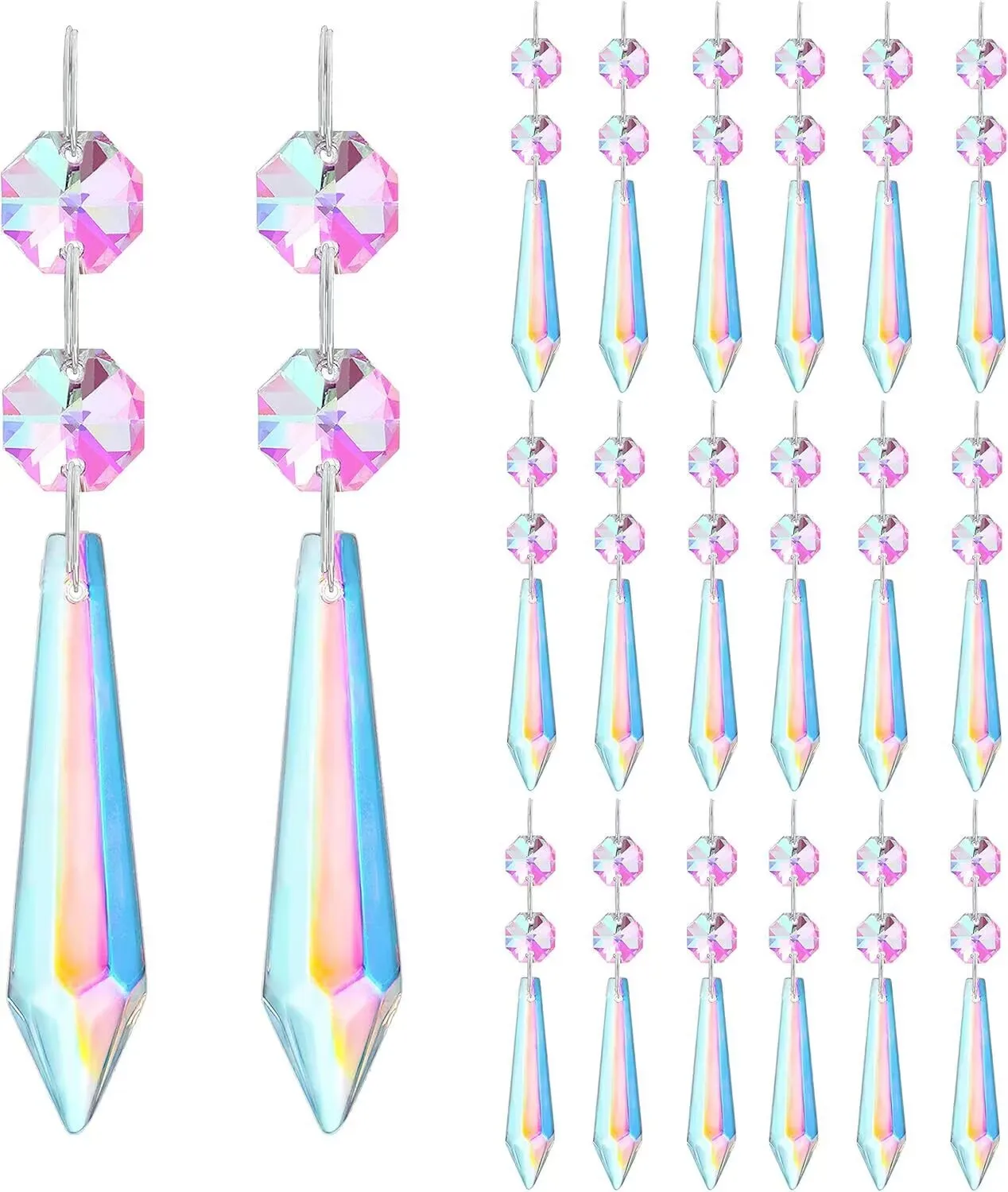 

10 шт., 55 мм, люстра, кристаллы, орнамент, прозрачная хрустальная люстра, призмы, подвески в форме сосульки