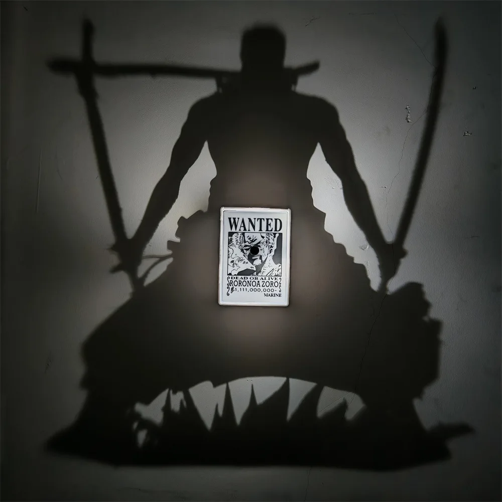 New Anime Zoro Wall Lamp Anime Toy Funny Light And Shadow Lamp Anime Peripheral Night Light Model Toy For Kids Birthday Gifts view 2