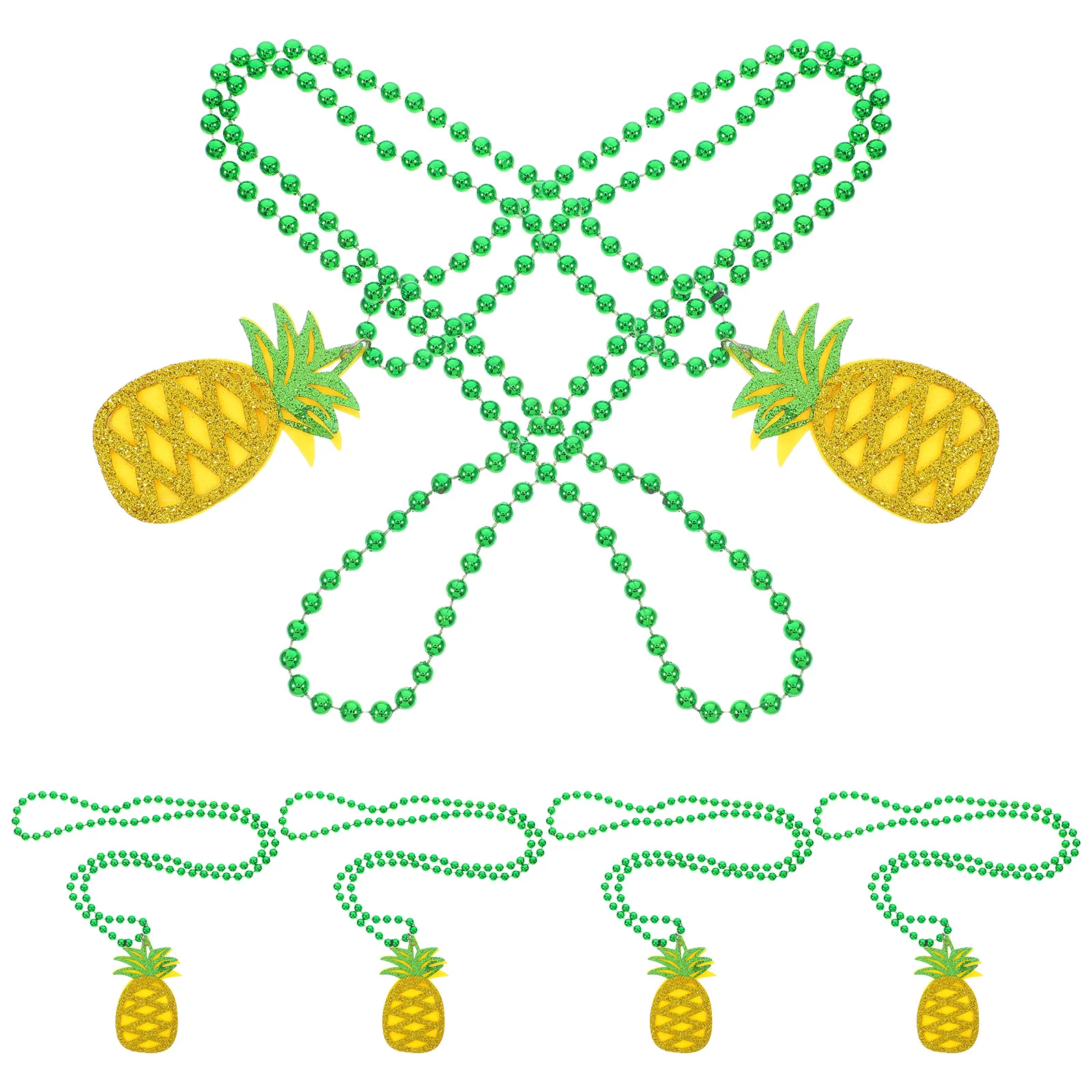 

6Pcs Pineapple Necklace Hawaiian Luau Party Tropical Summer Decorations Birthday Shower Party Favors Photography Props