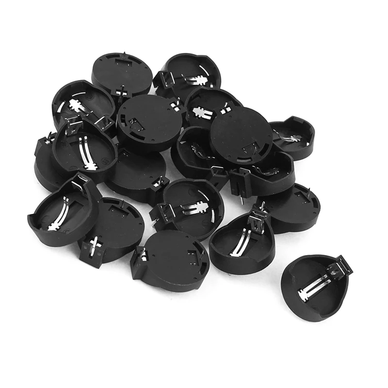 RISE-3V CR2032 CR2025 Button Cell Battery Holder Adapter Black 100 Pieces