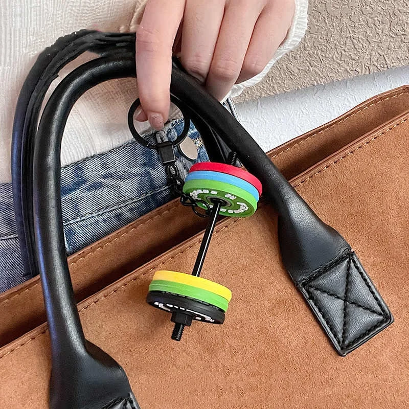 

New DlY Silicone Barbell Keychain Gym Gifts for Gym Love Weight Piece Detachable Barbell Key Chain Charm Bag Pendant