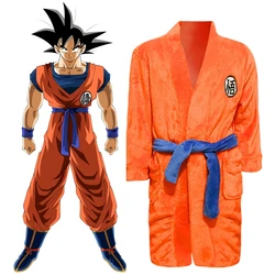 Anime Dragon Ball Son Goku Kakarotto Cosplay Kostuum Flanellen Kigurumi Pyjama Unisex Volwassen Nachtkleding Badjas Rekwisieten