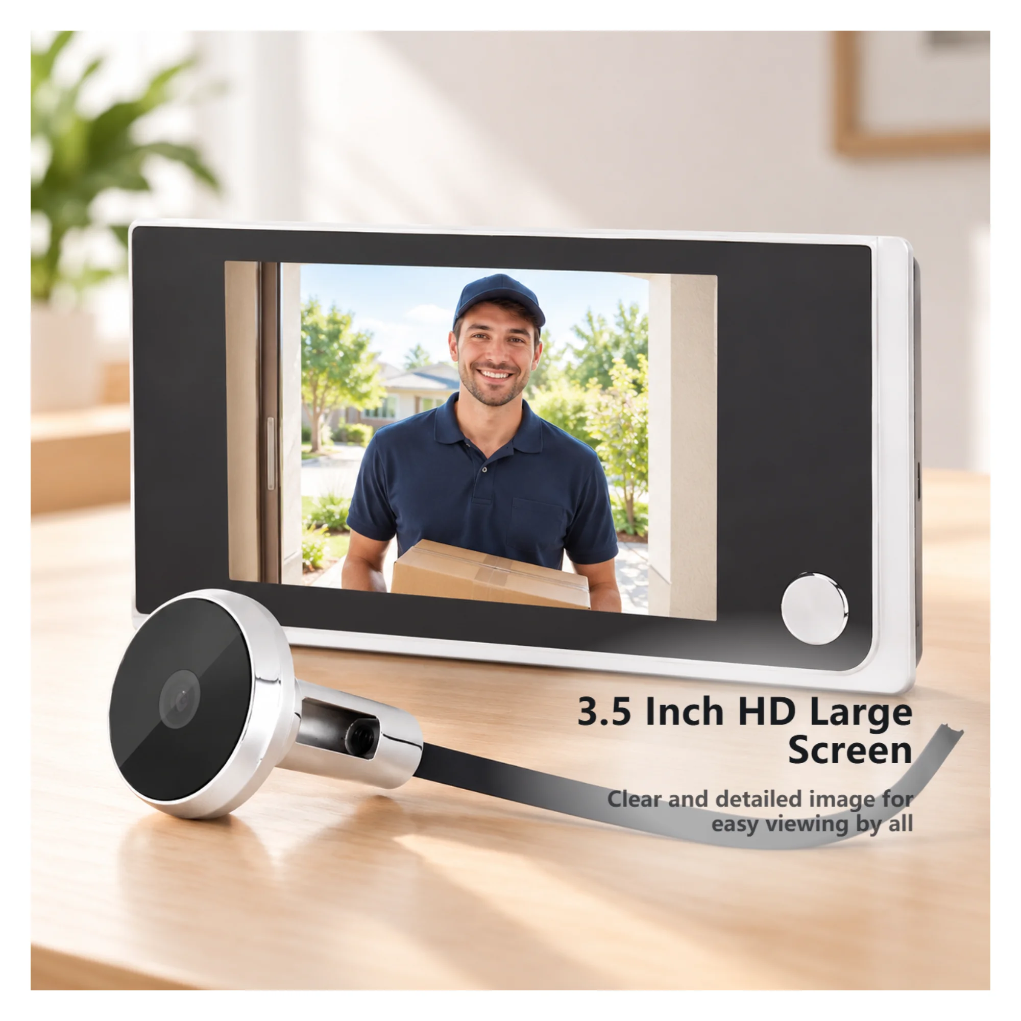 3.5 Inch LCD Digital Door Viewer Camera, 120° Wide Angle HD Electronic Peephole Monitor with Doorbell Function, Home Security Do