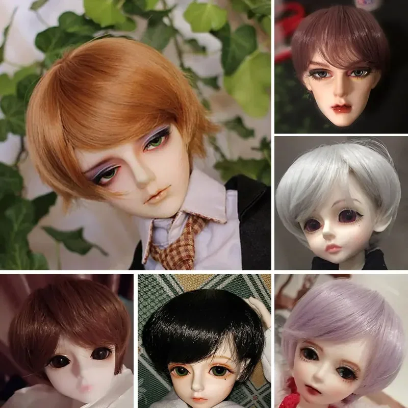 1/3 1/4 1/6 1/8 bjd jd doll wig  uncle boy short Bob wig high temperature fiber doll hair color wig doll accessories