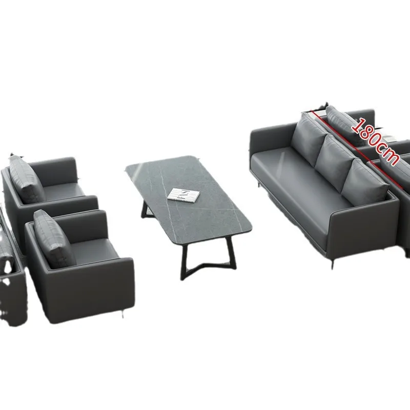 

Simple and modern reception small guest sofa light luxury high sense business rest office sofa coffee table combination