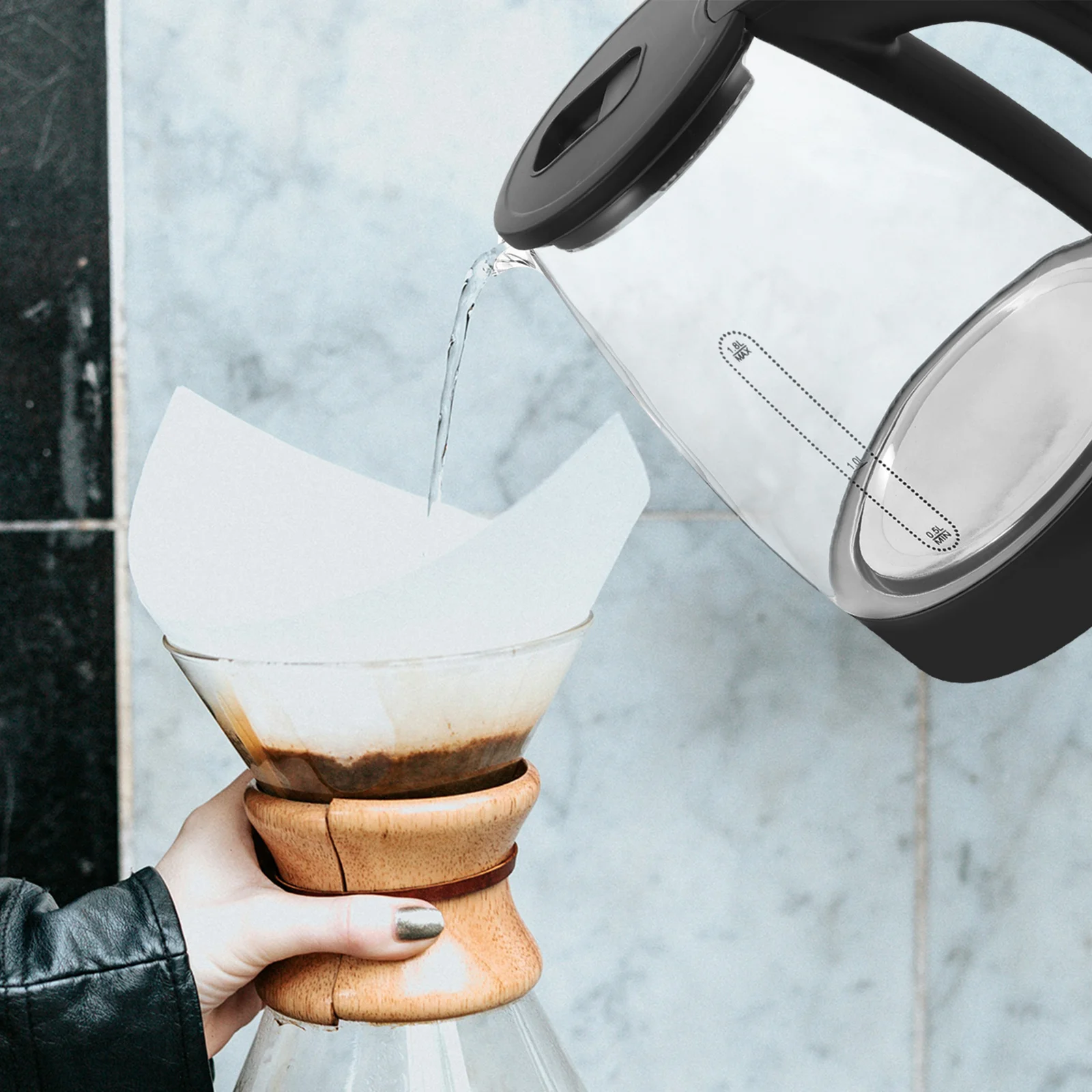 

Electric Water Kettle Large Capacity Fast Boil Auto Off Practical Household Hot Water Boiler Efficient Us Plug